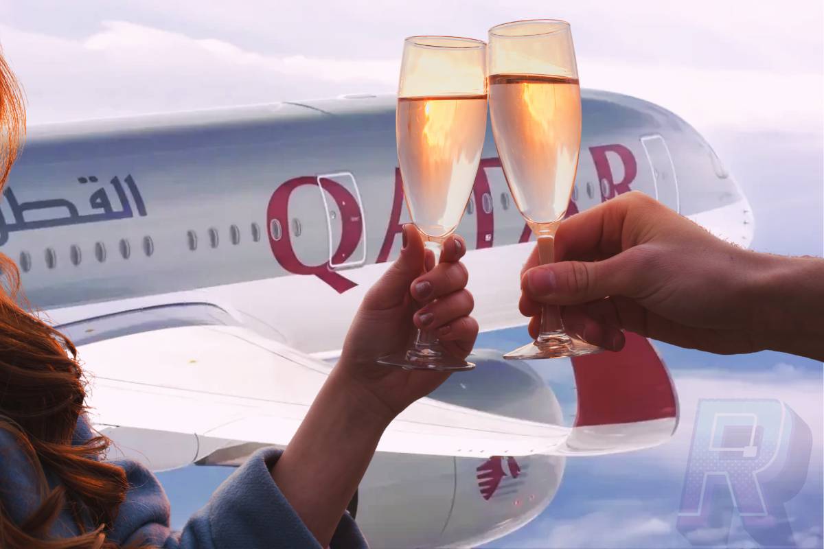 Revelados o preço dos espumantes servidos na luxuosa 1ª Classe da Qatar Airways