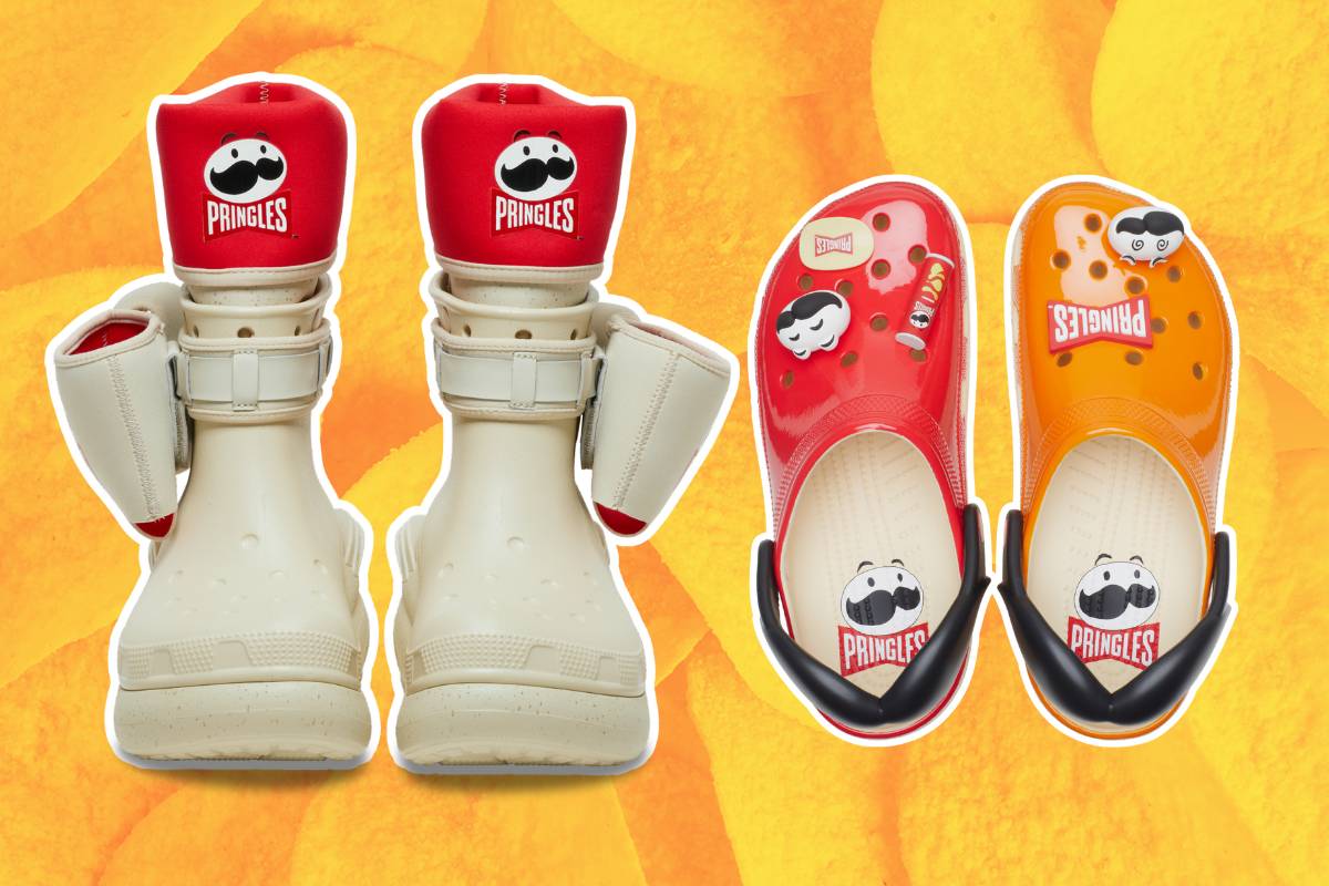 Collab entre Pringles e Crocs traz calçados inusitados em edição limitada